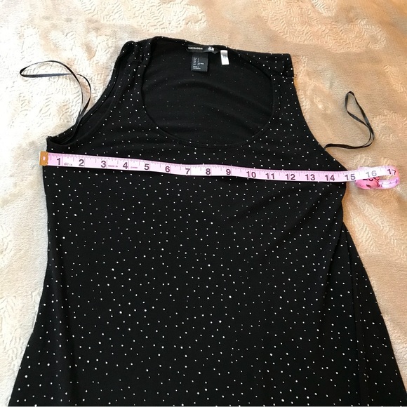 H&M black with white dots sleeveless soft comfortable midi dress Size S - Picture 6 of 11